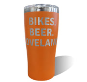 "Bikes. Beer. Loveland." 20 oz. Stainless Steel Tumbler